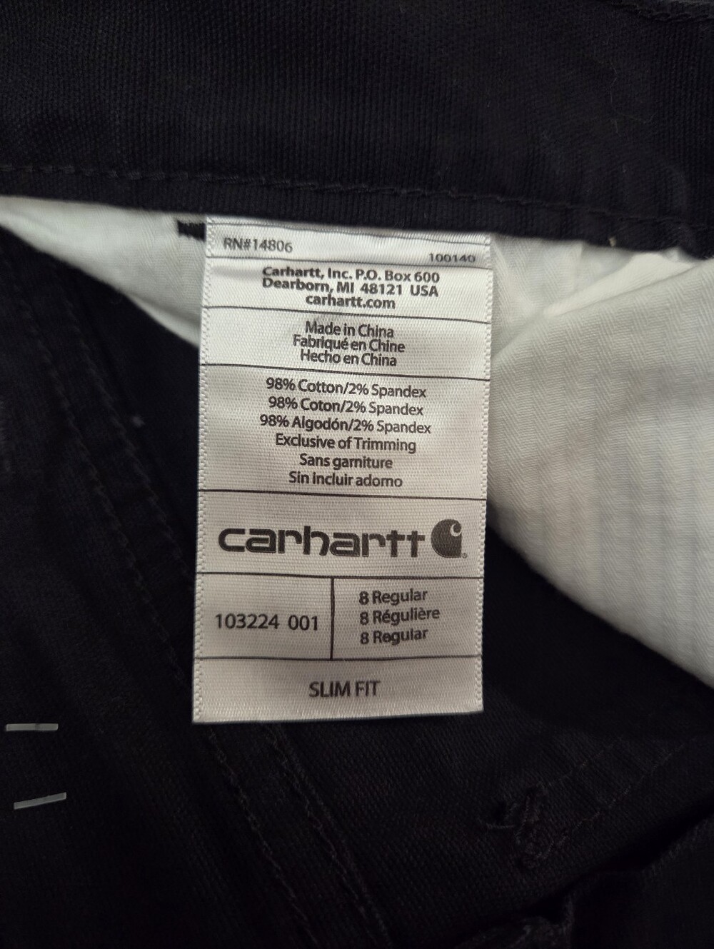 NWT Carhartt Rugged Flex Crawford Slim Fit Skinny Leg Pants Black Women's 8 Reg - Picture 9 of 13